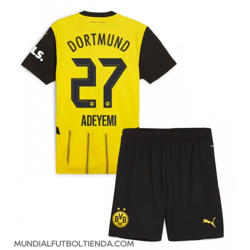 Camiseta Borussia Dortmund Karim Adeyemi #27 Primera Equipación Replica 2024-25 para niños mangas cortas (+ Pantalones cortos)